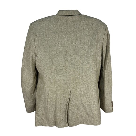 Towncraft Mens Beige Wool Blend Blazer 40S 2 Button Notch Lapel Single Vent - Picture 6 of 7